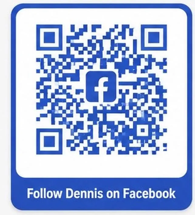 Follow Dennis on Facebook QR code